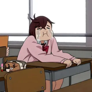 😭 ecb2dd62 哭泣, 动漫, 学校, 学生, 悲伤 whatsapp sticker