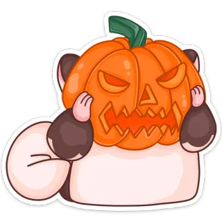 🎃 52bfcac1 citrouille, halloween, autocollant, mignon, kawaii, automne, hamster telegram sticker