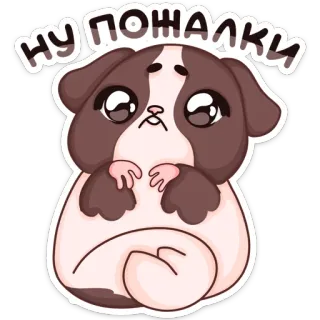 🥺 7141514e НУ ПОЖАЛКИ cochon d'inde, mignon, autocollant, dessin animé, animal telegram sticker