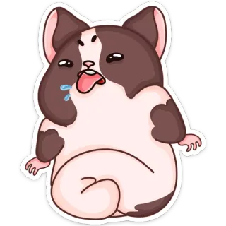 😝 ba20d66d hamster, dessin animé, animal, mignon, autocollant, drôle telegram sticker