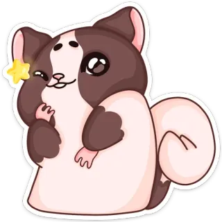 😉 c56afa05 Dessin animé, Sticker, Animal, Mammifère, Ronron, Mignon, Kawaii, Écureuil telegram sticker