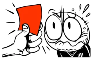 🛂 fa579f43 tarjeta roja, fútbol, dibujos animados, deportes, penalti telegram sticker