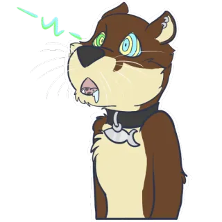 👀 859024d9 nutria, dibujos animados, animal, hipnotizado, pez, collar telegram sticker