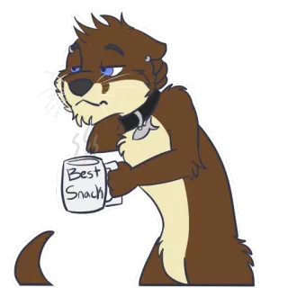 ☕ a95e933f Best Snack nutria, animal, snack, dibujos animados, furry, mono, taza telegram sticker