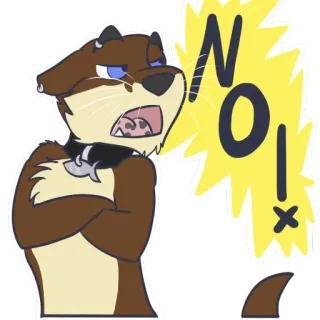 ❌ bd44492c NO! Nutria, Dibujos animados, No, Rechazo, Enojado, Exclamación telegram sticker