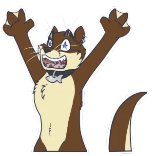 😃 cd5066d3 Nutria, Dibujo animado, Animal, Peludo, Emocionado, Lindo telegram sticker