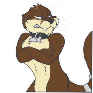 😠 eee29ecd Nutria, Dibujo animado, Animal, Furry, Enojado, Gruñón telegram sticker