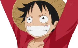 😁 89808620 Luffy One Piece 动漫, 海贼王, 路飞, 卡通, 微笑, 草帽 telegram sticker