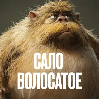 💇 2684532c САЛО ВОЛОСАТОЕ สัตว์ประหลาด, ขนฟู, อ้วน, น่าเกลียด, สิ่งมีชีวิต, สัตว์ telegram sticker
