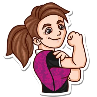 🏉 8871607d женщина, девушка, сила, мускул, рука, феминизм, мы можем telegram sticker