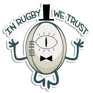 💲 61d2a29a IN RUGBY WE TRUST 橄榄球, 运动, 信任, 眼睛, 卡通 telegram sticker