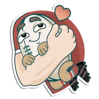 🏉 7331fc2c 足球, 拥抱, 爱, 运动, 卡通, 贴纸 telegram sticker