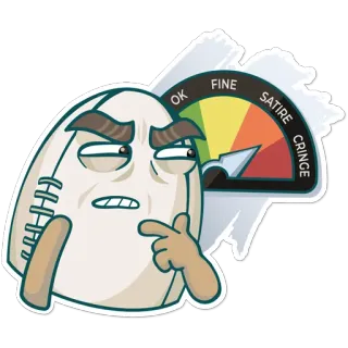 🤨 cf2d702d OK FINE SATIRE CRINGE 表情包, 讽刺, 尬, 搞笑, 卡通, 评判, 评分, 观点 telegram sticker