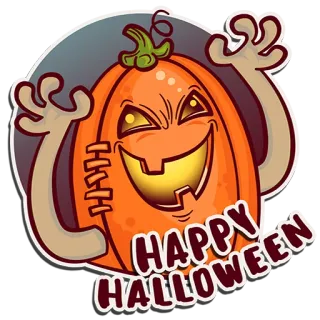 🎃 d42fa2a2 HAPPY HALLOWEEN 万圣节, 南瓜, 庆祝, 节日, 贴纸, 秋天, 卡通 telegram sticker