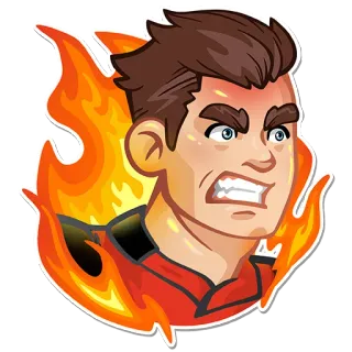 🔥 5c95db85 怒り, 怒った, 火, 赤面, 漫画, 表情, 不機嫌 telegram sticker