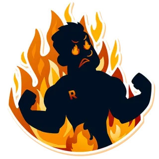 😡 4e4d2ca6 火, 生气, 轮廓, 卡通, 愤怒, 热 whatsapp sticker