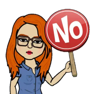 ☝ 0d8a37aa No Non, Rejet, Désapprobation, Avertissement, Interdit, Signal telegram sticker