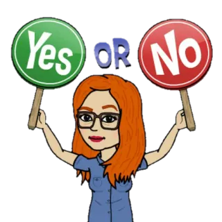 🙆 5eb93641 Yes OR No oui, non, décision, choix, bitmoji telegram sticker