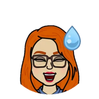 😅 6f332eed bitmoji, dessin animé, excité, content, goutte de sueur telegram sticker