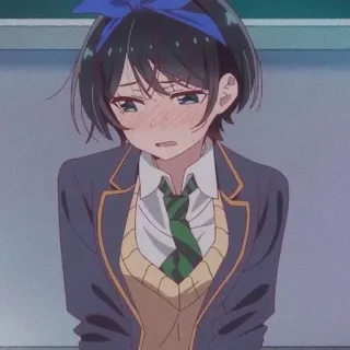 😳 84df76b6 Anime, Chica, Uniforme escolar, Sonrojo, Lindo whatsapp sticker