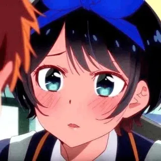 😟 c8253d2f Ruka Sarashina Rent-A-Girlfriend Anime, Lindo, Chica, Triste, Sonrojo whatsapp sticker