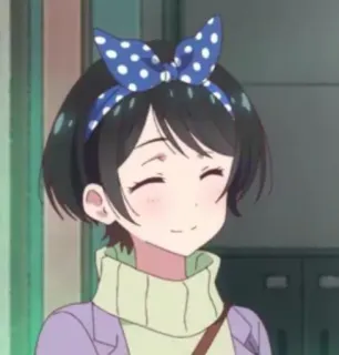 ☺️ e2d1080e Chica anime, Pelo corto, Sonriendo, Alegre, Linda, Dibujo animado, Mujer whatsapp sticker