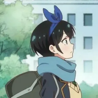 🍧 3fbc6a94 Ruka Sarashina Rent-A-Girlfriend Anime, Mädchen, Süß, Schleife, Rucksack, Charakter telegram sticker