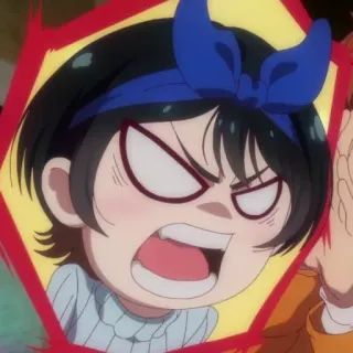 🍧 849fe9a9 Anime, Wütend, Cartoon, Weiblich, Blaue Schleife, Schreien telegram sticker