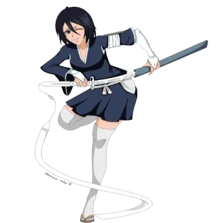 👧 09040a9d Rukia Kuchiki Bleach Anime, Manga, Spada, Personaggio, Donna, Cartone animato whatsapp sticker