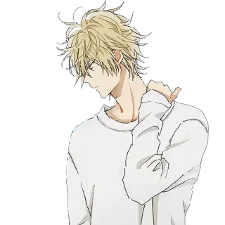 😌 8e7aa19c 애니메이션, 금발, 남자, 캐릭터, 미술, 일러스트 telegram sticker