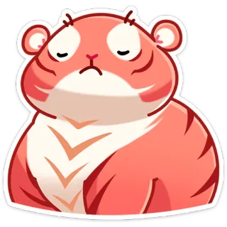 ☹️ 30693b96 hổ, động vật, dễ thương, nhãn dán, màu cam, hoạt hình telegram sticker