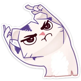 ✌ 0a167dba gato, dedo corazón, gesto obsceno, gato de dibujos animados, ofensivo telegram sticker