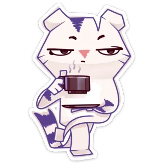 ☕ 155ef191 gato, animal, dibujo animado, café, bebida, pegatina telegram sticker