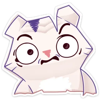 🙄 3293e22f gato, animal, sticker, dibujo animado, divertido, lindo telegram sticker