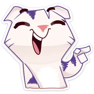 😂 5c22e27f Dibujo animado, Animal, Gato, Pegatina, Feliz, Lindo, Señalando telegram sticker
