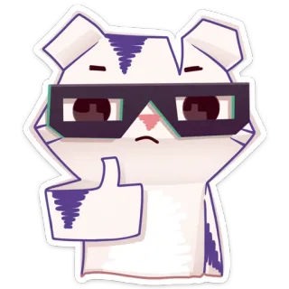👍 6d73940b gato, pulgar arriba, guay, gafas de sol, animal, pegatina telegram sticker