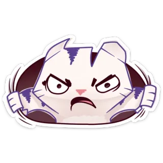 👿 b357be8f gato, enojado, dibujos animados, pegatina, animal, expresión telegram sticker