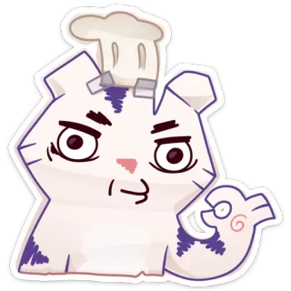 👌 c8078e2c gato, chef, cocina, animal, dibujos animados, pegatina telegram sticker
