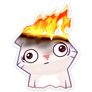 😵 e3c8e4f8 gato, fuego, meme, sticker, gracioso, dibujo, humor telegram sticker