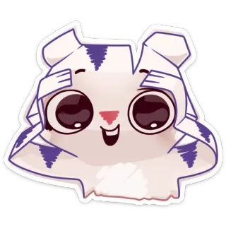 😧 f15216b9 gato, lindo, pegatina, animal, dibujo animado, expresión telegram sticker