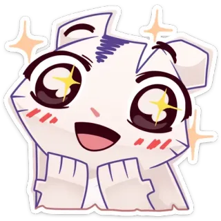 😍 2038f438 kot, słodki, kawaii, brokat, szczęśliwy, anime, manga telegram sticker