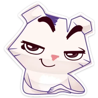 😏 2356ce1e Kreskówka, Zwierzę, Zadowolony, Wyraz, Słodki, Naklejka telegram sticker