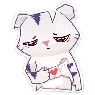 💔 a8b3a4a6 kot, zwierzę, smutny, serce, kreskówka, naklejka telegram sticker