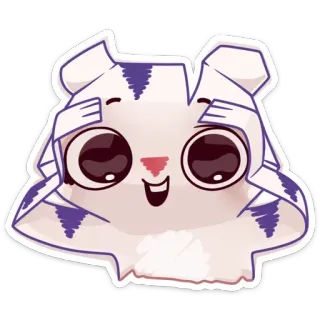 😧 dee4566a kreskówka, kot, naklejka, słodki, zwierzę, szczęśliwy, kawaii telegram sticker