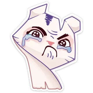 😢 ed83cde9 kot, płacz, smutny, naklejka, emoji telegram sticker