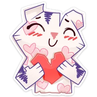 ❤ efc8c5b4 uroczy, zwierzę, kreskówka, serca, miłość, uczucie, pozdrowienie telegram sticker