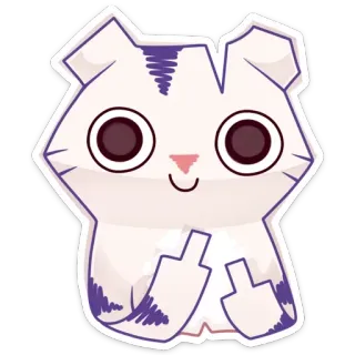 🖕 f553575c kot, zwierzę, naklejka, środkowy palec, obraźliwy gest, słodki telegram sticker