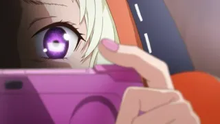 🍭 4a7e99c3 Anime, Mädchen, lila Augen, Smartphone, Cartoon telegram sticker