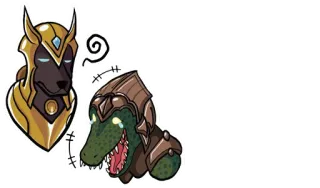 😂 c8774bc7 犬, ワニ, 動物, ヘルメット, ファンタジー, 鎧 telegram sticker