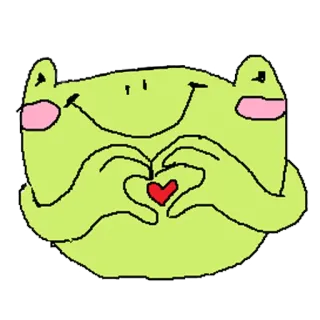 ❤️ 5e0cd48d กบ, หัวใจ, ความรัก, สัตว์, การ์ตูน telegram sticker